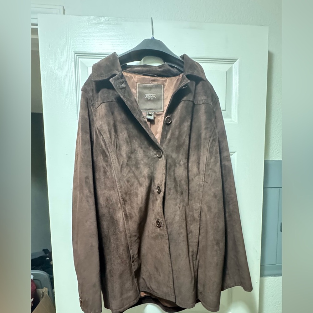 Coach Women's Suede Brown Leather Jacket - Picture 3 of 13
